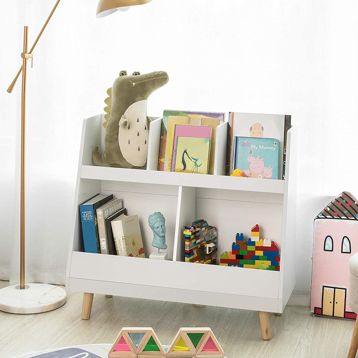 libreria montessoriana con gambe