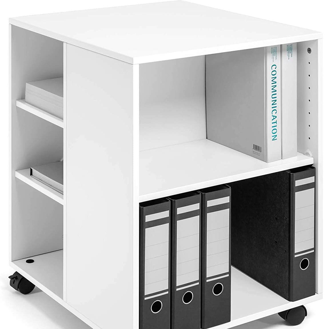 mobiletto multiuso con ripiani aperto