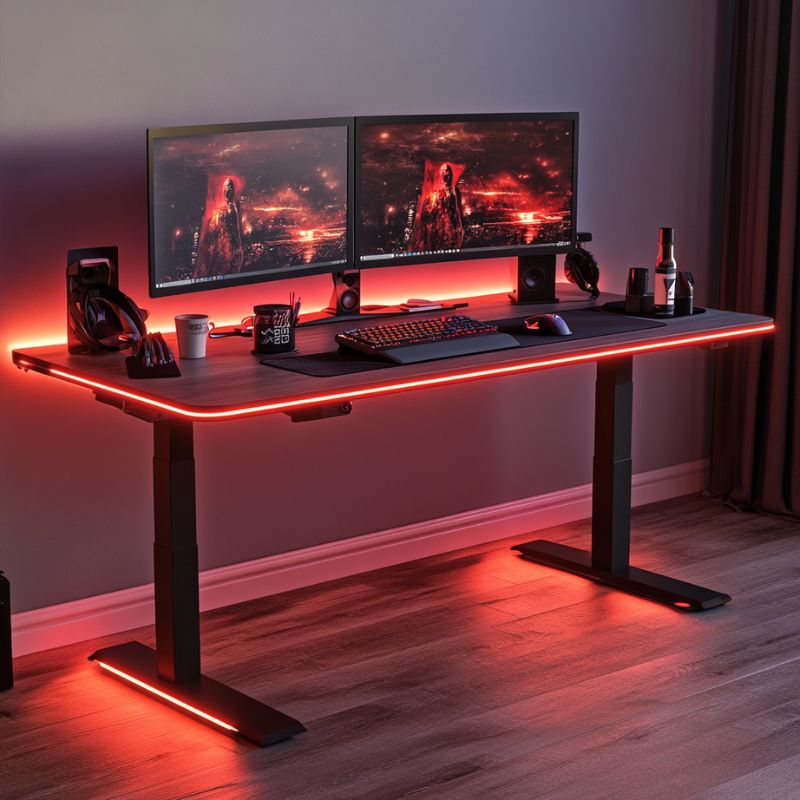 Scrivania da gaming con luci led